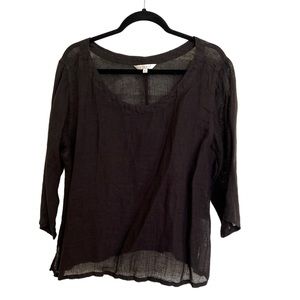 Kleen lightweight Linen Top black L